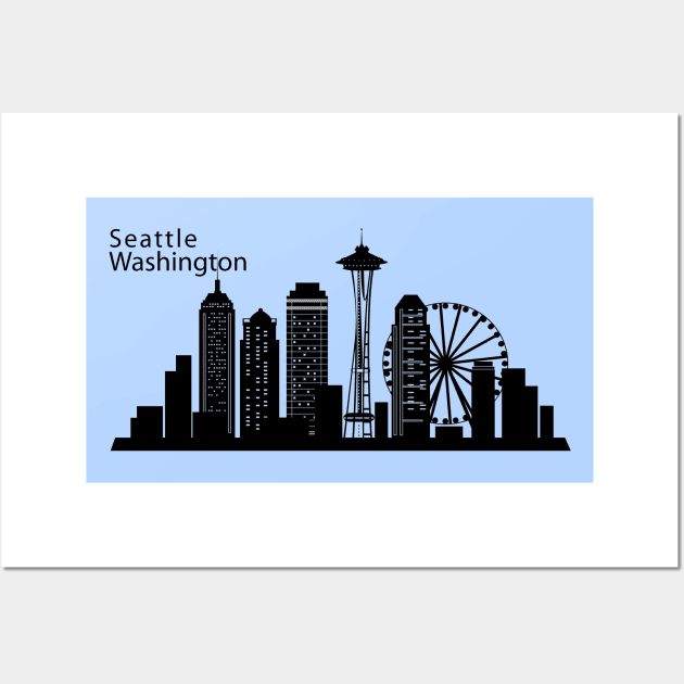 Seattle Washington skyline Wall Art by Travellers